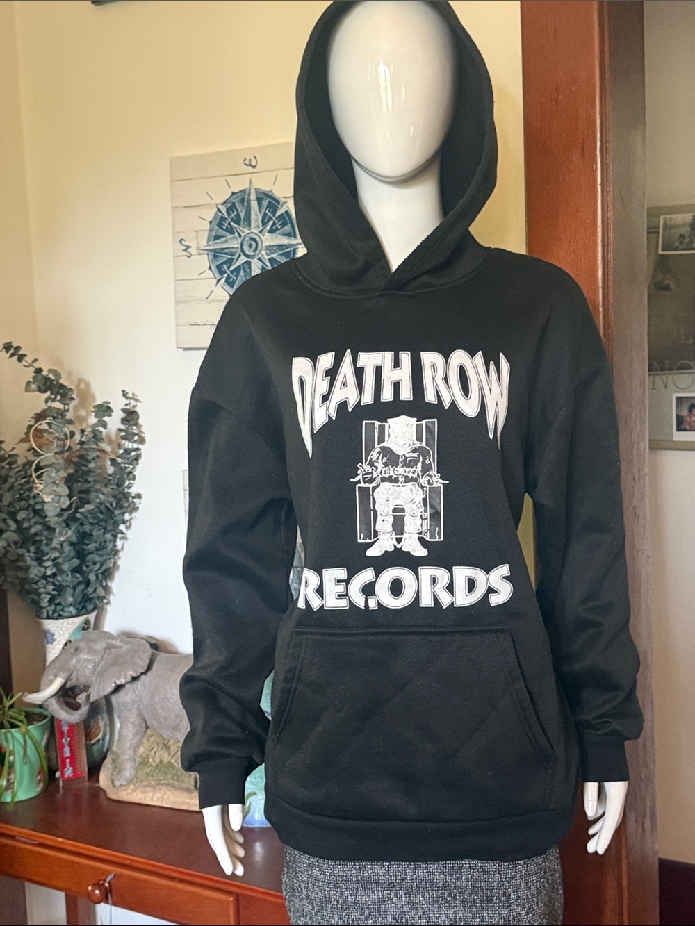 Death Row Records size L Black Graphic Hoodie